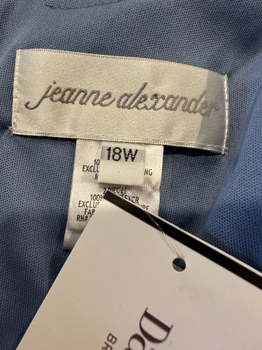 Abito lungo formale senza maniche Jeanne Alexander da donna blu testurizzato con perline-18 W - Foto 7 di 12
