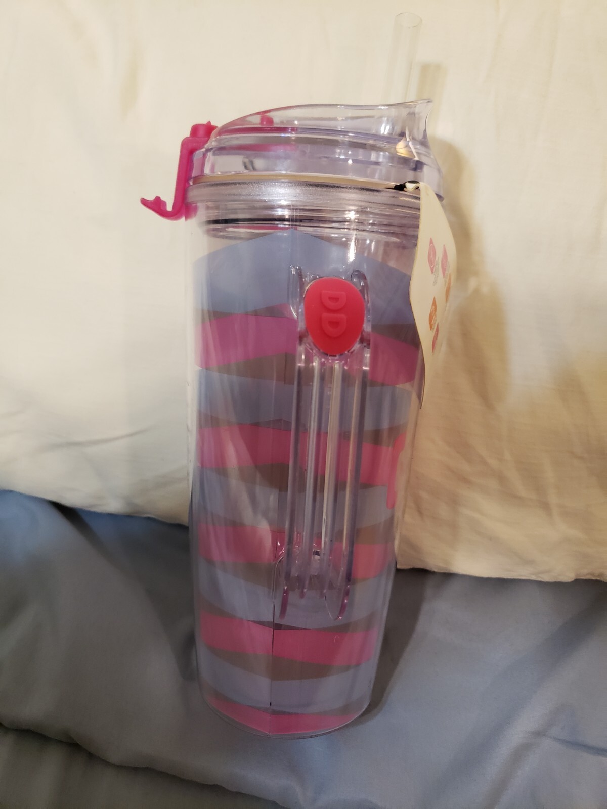 Dunkin Donuts 24 Oz Acrylic Travel Mug Tumbler Hot Cold Beverage BPA