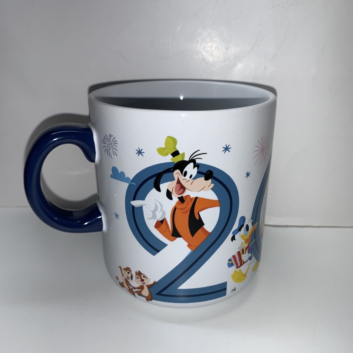 a e coffee mugs Flower Design Ceramic Handmade Cream and Blue Flora Milk Mug