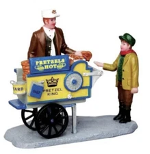 Lemax PRETZEL KING FOOD CART Holiday Village  Carnival Accent