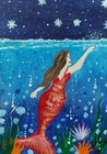 ACEO Original Acrylic Painting MERMAID Miniature Art Card New
