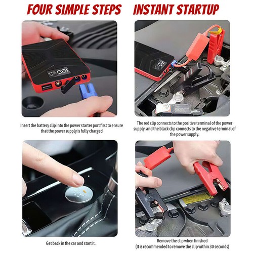 30000mah Auto Starthilfe Jump Starter Pack 12V Booster Power Bank USB Ladegerät - Bild 7 von 13
