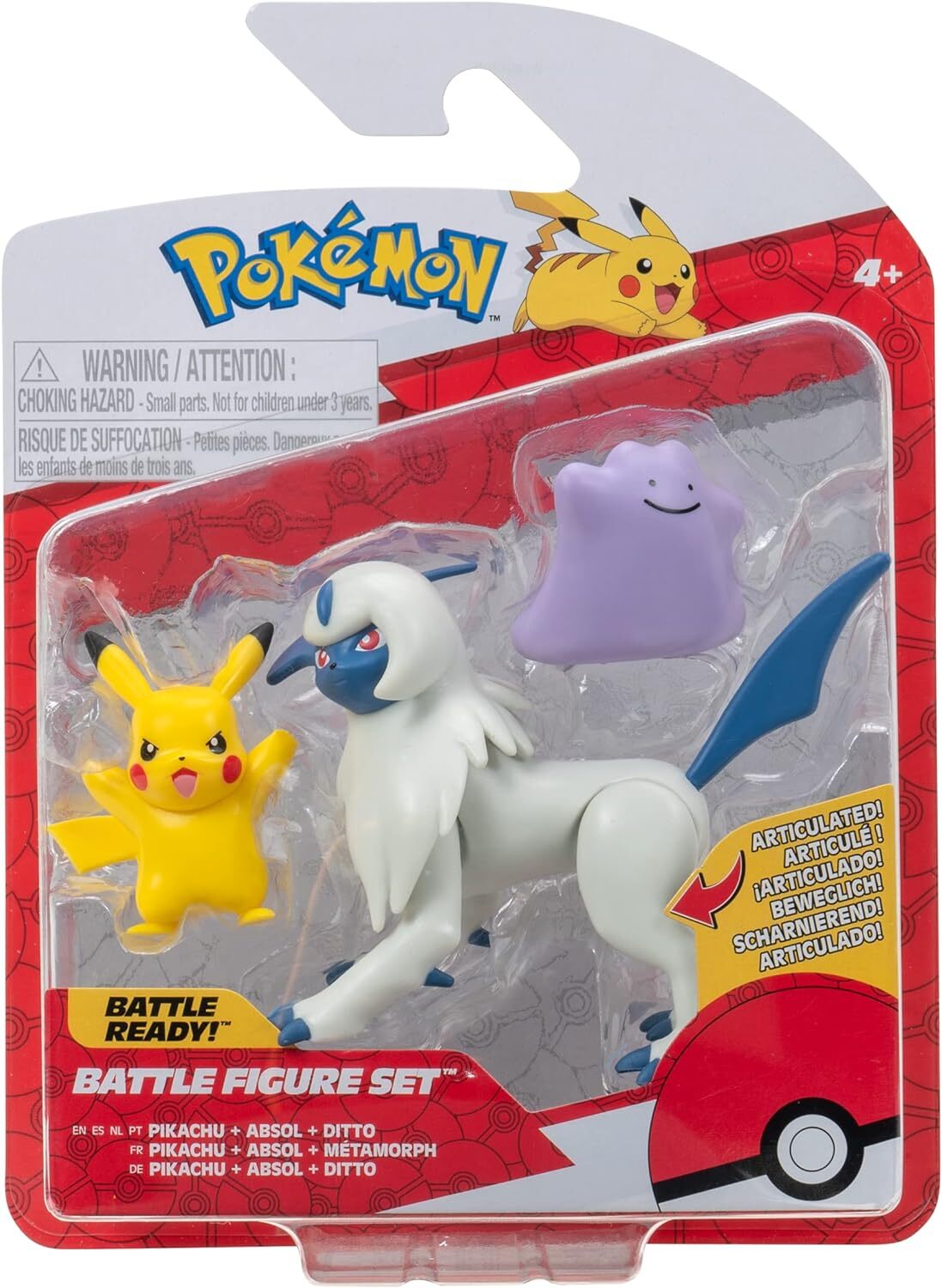 COLLEZIONE POKEMON Set di personaggi di battaglia, Pikachu, Absol, Ditto, PK0203