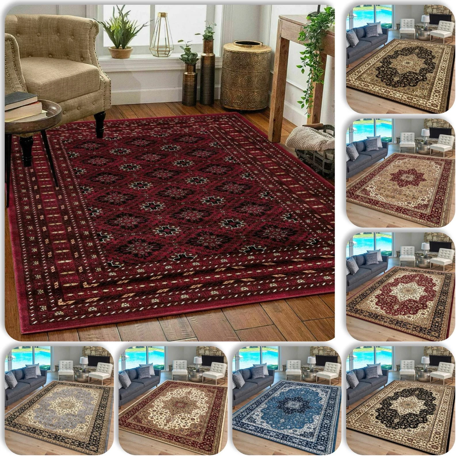 Luxury Carpet Traditional Rugs Living Room Carpet Bedroom Kitchen Hallway Mat
Opens in a new window