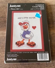 Janlynn Suzy's Zoo Just 3 Little Words Counted Cross Stitch Kit # 38-64 NEW