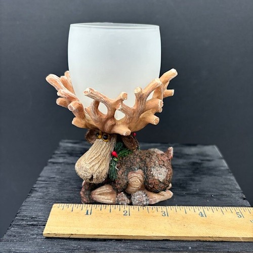 De colección Ganz Navidad Resina Corteza Alce Cuernos Votivo Vela/Soporte de Luz de Té - Imagen 3 de 13