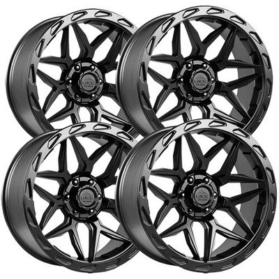 (Set of 4) Lock Off-Road Matrix 22x10 5x5''/5x5.5'' -18mm Matte Black Wheels Rims