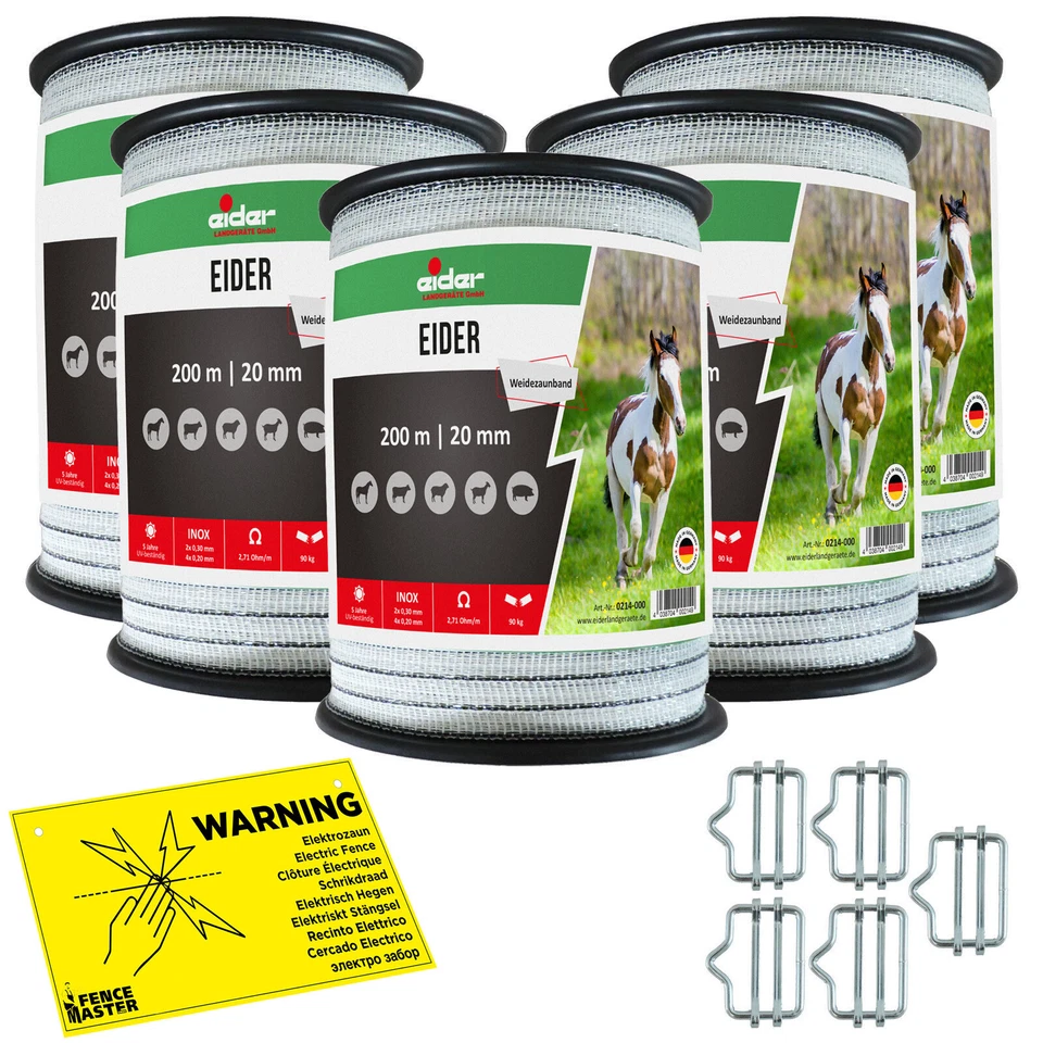 EIDER Breitband Pferdekoppel Weidezaun Elektrozaun Weidezaunband Weideband Elektroband
