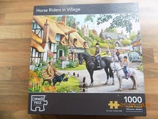 Corner Piece Puzzles - 1000 piece jigsaw - HORSE RIDERS IN VILLAGE