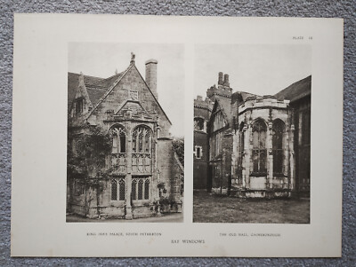 Bay Windows at South Petherton & Gainsborough - antiker Druck - 1929