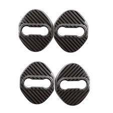 4X Carbon Fiber Look Stainless Door Latch Striker Cover Fits 04-14 TSX TL