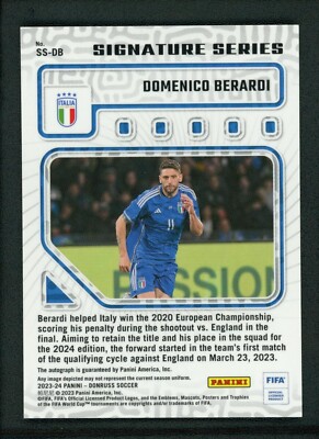 2023-24 DOMENICO BERARDI AUTO PANINI DONRUSS SIGNATURE SERIES FIFA