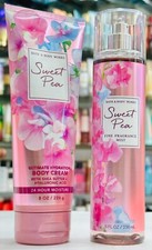 SWEET PEA Bath Body Works Fine Fragrance Mist Spray Body Cream Set