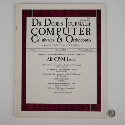 1980 Dr. Dobbs Journal of COMPUTER Calisthenics & Orthodontia - All-CP/M Issue!