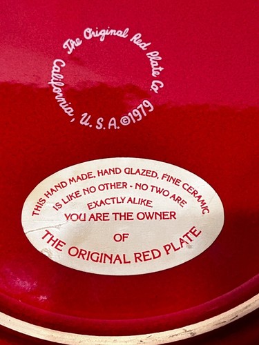 Waechtersbach Original Red Plate Co. 11" You Are Special Today Germany 1979 - Picture 4 of 5