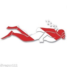Scuba Diving Bumper Sticker Dive Flag Decal - Swimming Scuba Diver - AUB209