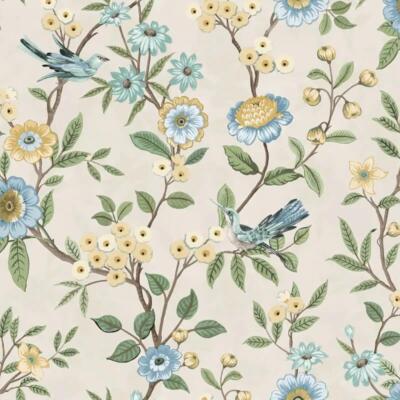 Edles Dekor Eleanor Floral Vögel Natur Tapete Blumen Botanik Feature Wand