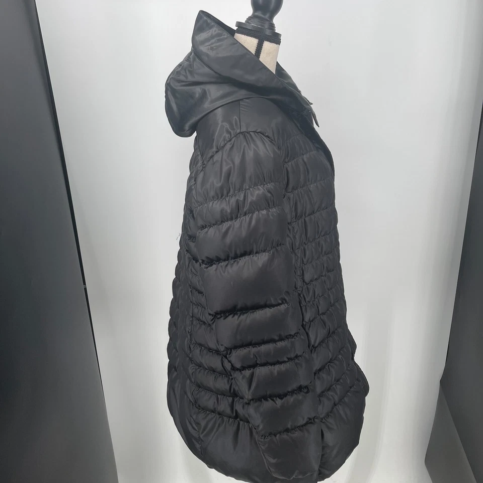 Parka Corso Venezia MUJERES Negra Genuina Rellena de Plumón Cremallera Completa con Capucha Talla GRANDE Foto 3 de 4