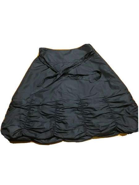 Black A- Line Skirt With Bottom Drape Good Condition SizeL Zip On The Side