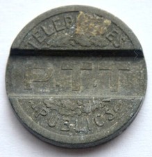 FRANCE 1937 PTT TELEPHONE PUBLICS OLD COIN TOKEN