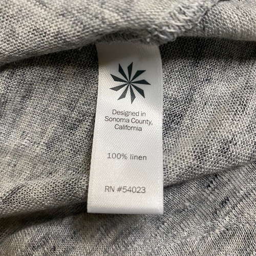Athleta Zephyr Heathered Top Womens XXS Gray 3/4 Sleeves V-neck 100% Linen NWT - Picture 8 of 13