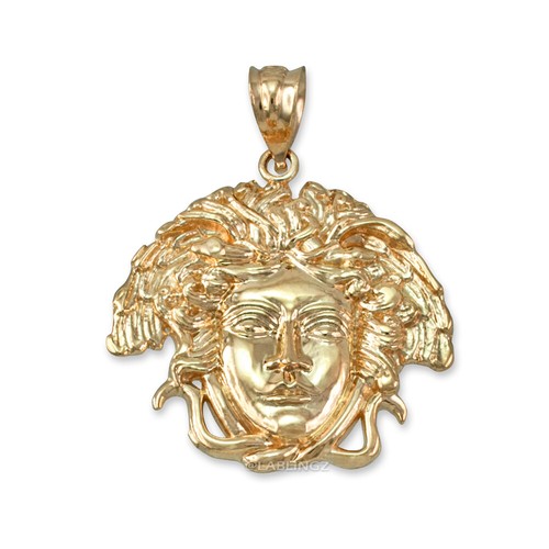 Yellow Gold Medusa Unisex Pendant (3 sizes: S/M/L, 10k/14k) - Picture 10 of 20