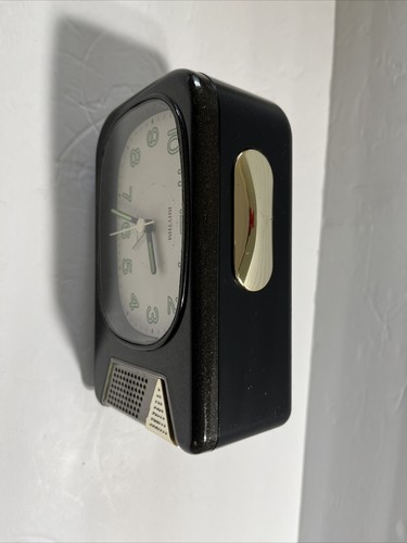 Vintage Rhythm Quartz Alarm Clock Analog Bell Sound Made in Japan Mid century - Picture 2 of 11