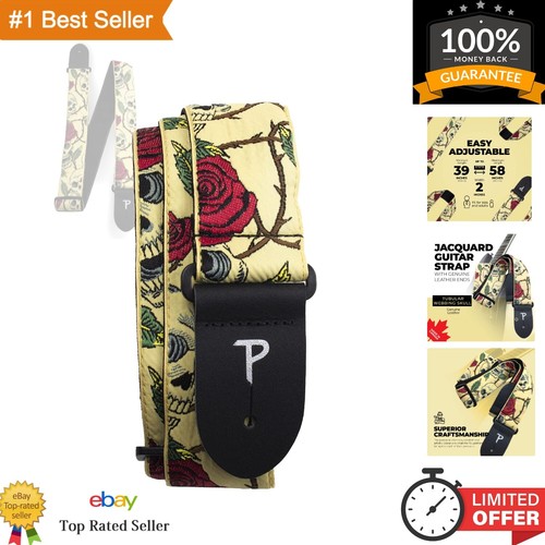 Vielseitiger verstellbarer Gitarrengurt - 2" breit Jacquard-Design für alle Gitarrentypen - Bild 1 von 9