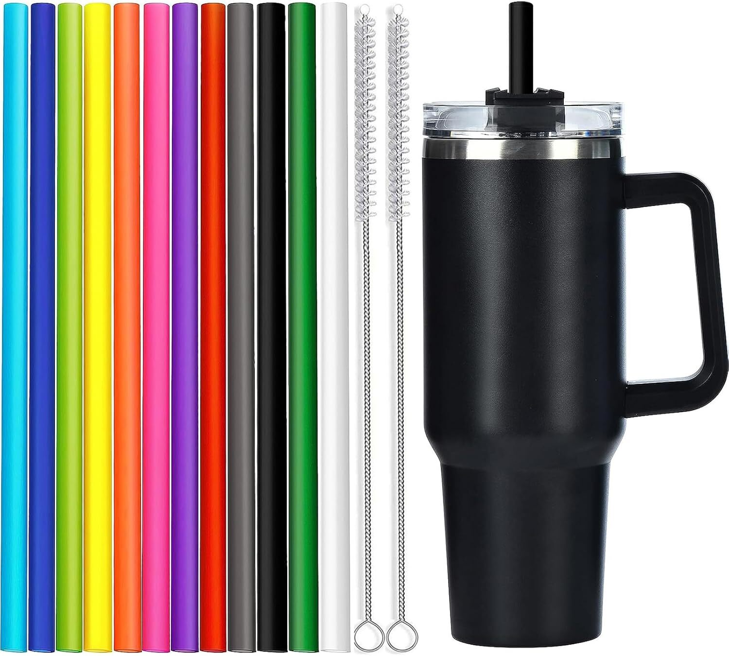 12-Pack Silicone Replacement Straws for Stanley 40 Oz Tumbler Cup  