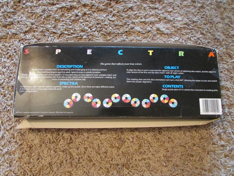 Juego de mesa Spectra Puzzle 1987 vintage True Colors Eng's IQ Company | Raro Foto 2 de 3