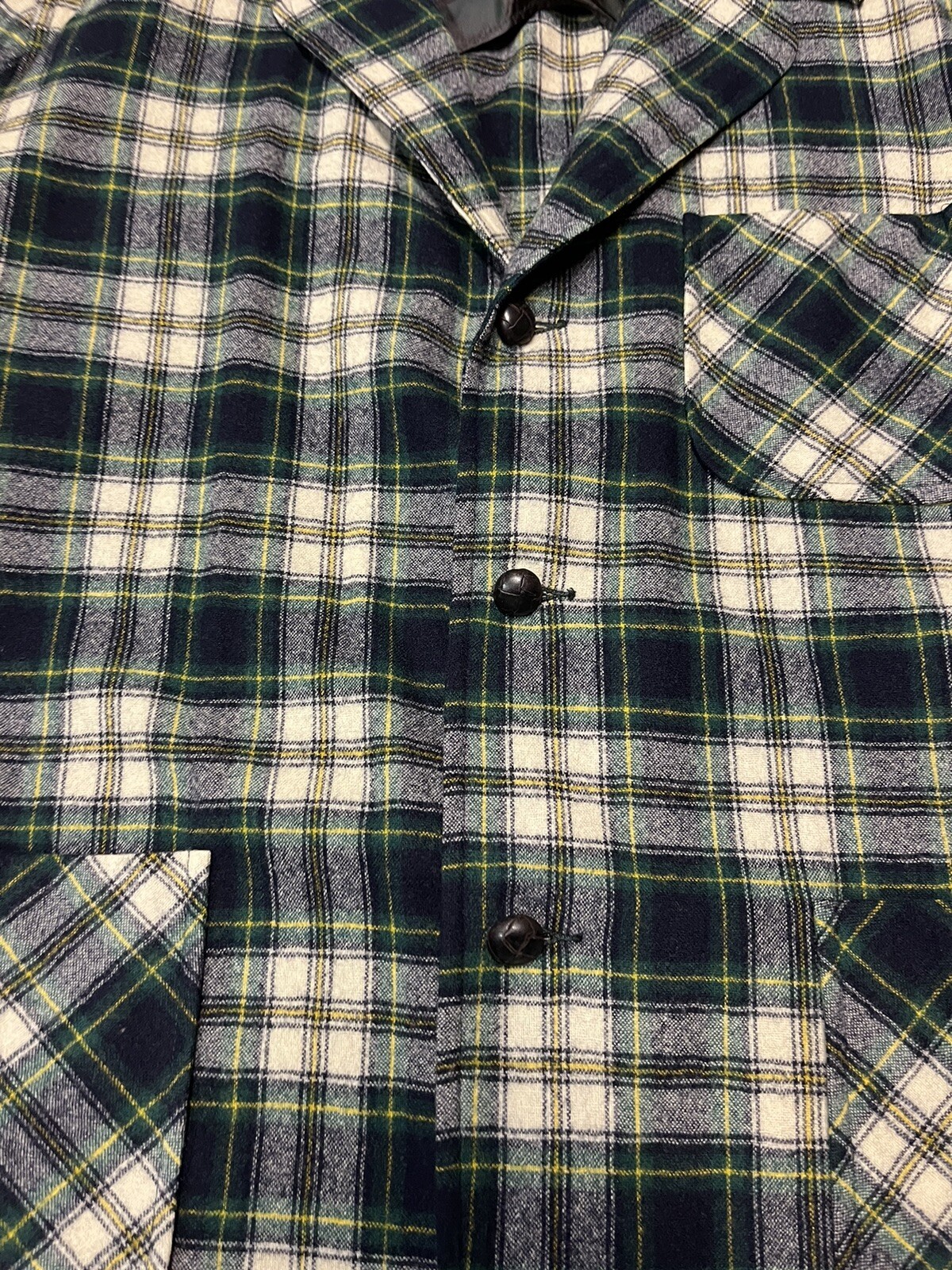 VTG Pendleton Blazer Jacket Large Brown Plaid 100… - image 11