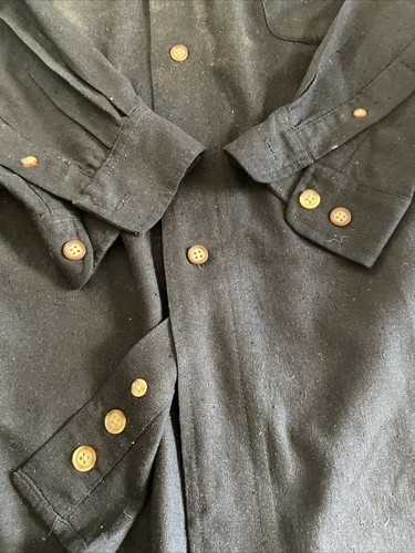 100% Silk STRUCTURE Mens MEDIUM Black Button Up Casual Classic Shirt - Picture 2 of 4