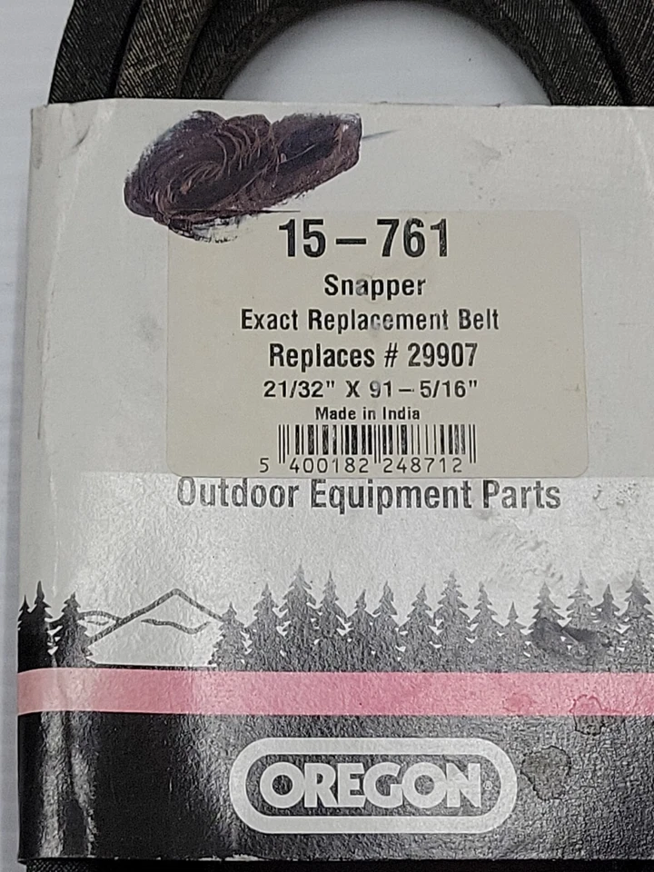Cinturón de repuesto Oregon 15-761 21/32" x 91-5/16" para Snapper 29907 7029907YPBS Foto 2 de 4
