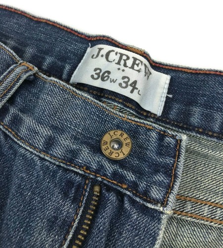 J. Crew Jeans 34x33 Mens Medium Wash Blue Denim Straight Leg Zipper Fly Size Sz - Picture 12 of 12