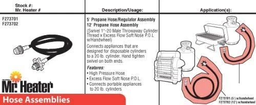 Mr. Heater Liquid Propane Hose Assembly for Buddy Portable Heaters  89301737013 | eBay