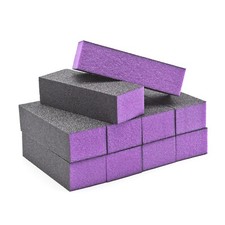 10pc Nail Buffer Blocks 3 Way Buffers Black Purple Sanding Block 120/120/120