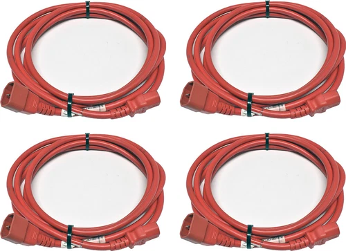 4x Panduit Power Cord C14 C13 Power Lead Red 3m 10A 250V PC14C13RD10-Q