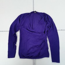 PHASE EIGHT Jumper 14 Blue Womens V Neck Jumper Cotton Blend Wrap