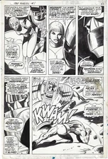 CAPTAIN MARVEL # 1 GENE COLON 1968 HISTORIC ISSUE BATTLE PAGE