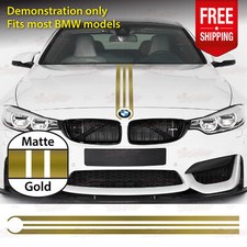 Matte Gold Performance Rally Graphic Hood Bonnet Decal Vinyl Stickers For Bmw
