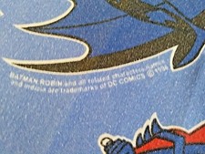 VINTAGE 1996 BATMAN ROBIN MR. FREEZE TWIN BED SHEET SET FLAT FITTED BIBB CO