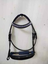Premium Leather Designer padded Bridle set Crystal Browband & rein All Size New