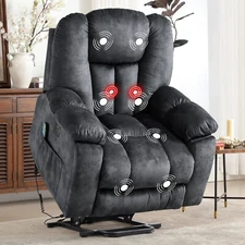 CANMOV Large Power Lift Recliner Chair with Massage, Heat, and USB for Elderly,