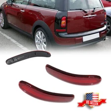 L&R Red Lens Rear Bumper Reflector Lights For 2008-2014 Mini Cooper Clubman R55