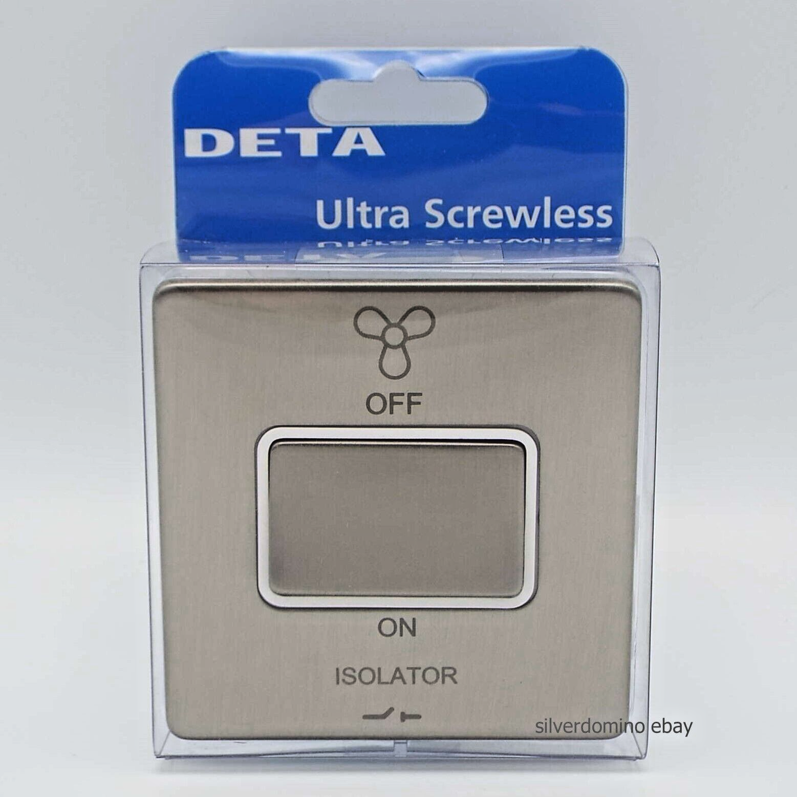 Deta Ultra Screwless Satin Chrome Fan Isolator Switch • 8507SCW