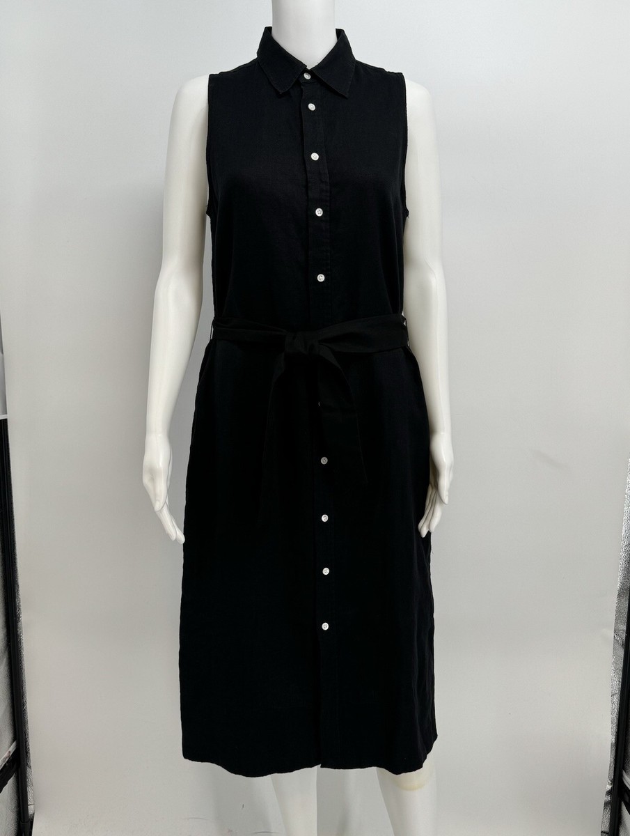 Polo Ralph Lauren Linen Shirt Dress Size 4 Black sleeveless 