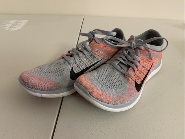 Nike Free Run Flyknit 2018 Crimson Pulse/Pure Platinum-Black Women's Running Shoes