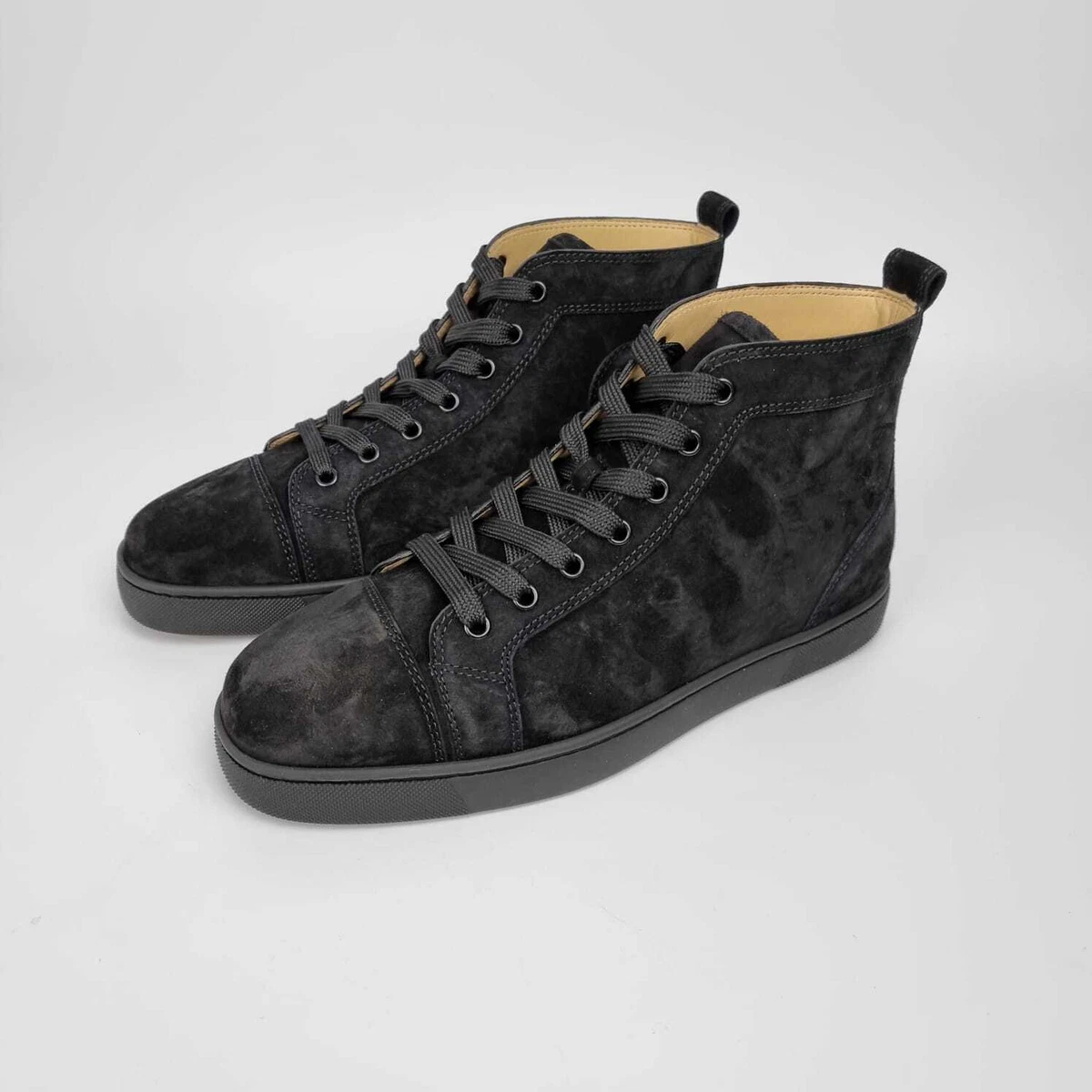 Christian Louboutin Lou Oui Flat Black High Top s Sneakers