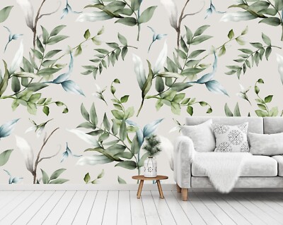 3D Branch Leaves ZHUA14194 Wallpaper Wall Murals Removable Self-adhesive Amy