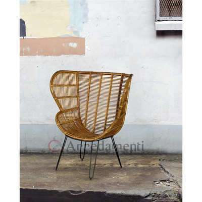 poltrona design rattan vimini etnico poltroncina da esterno